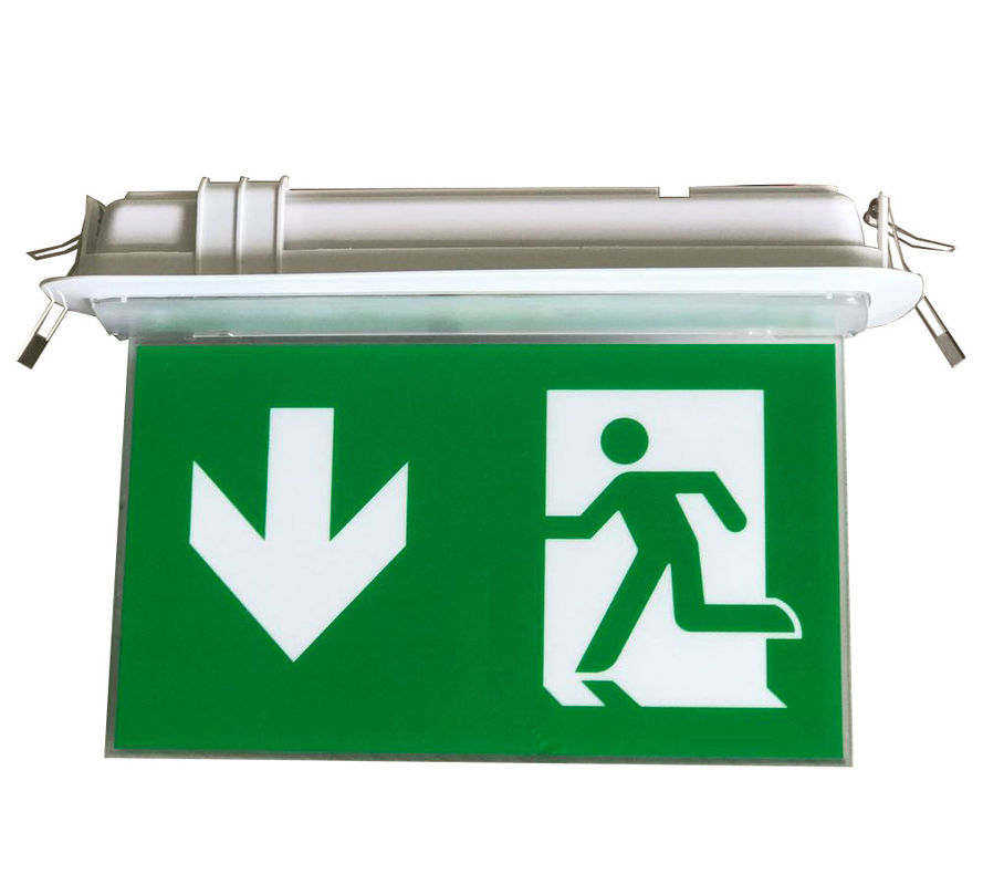 200LM Ceiling Recessed Indoor Led Battery Operated exit signs with emergency lighting