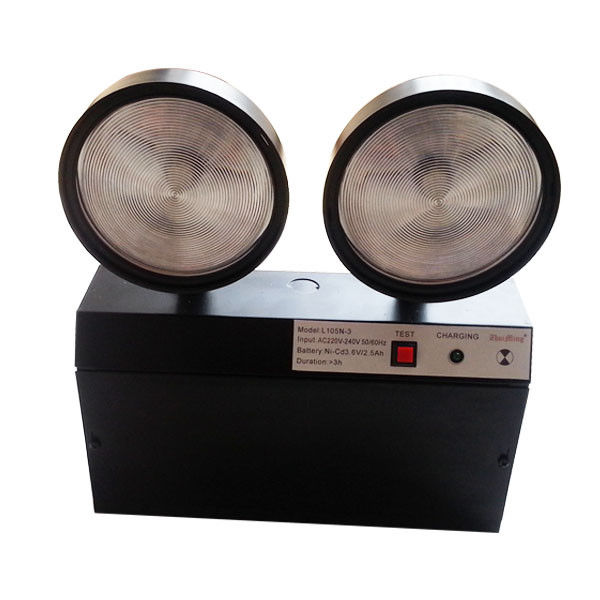 Custom Battery Operated Twin Spot Emergency Lights 220V with Steel Casing