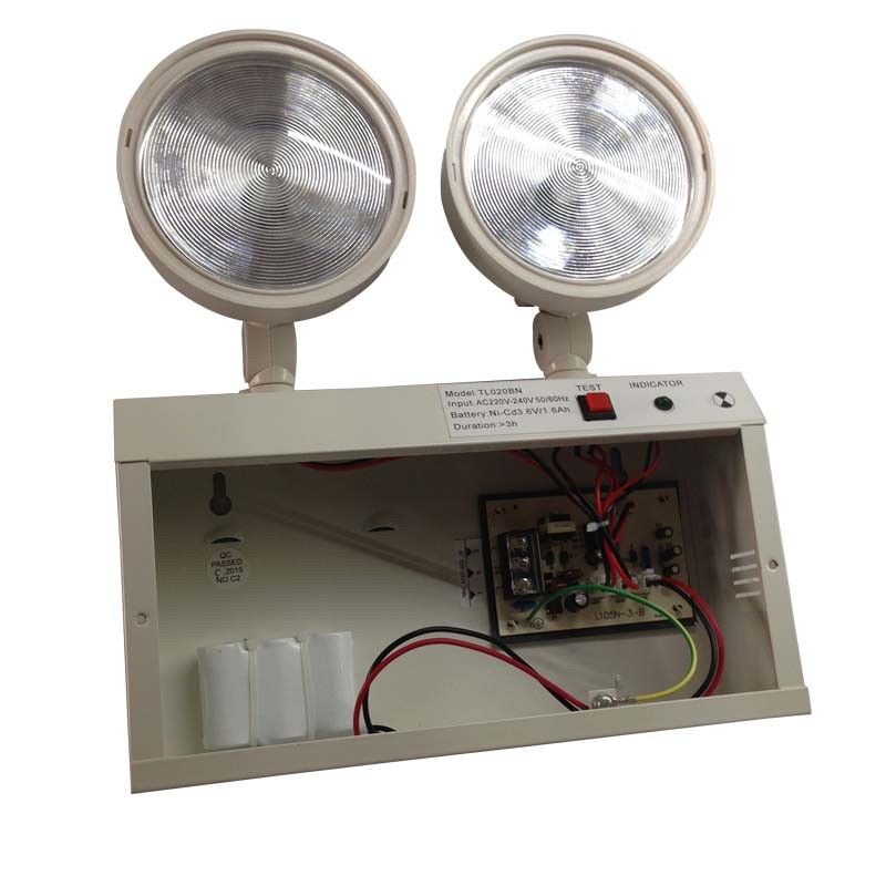 2W Twin Spot LED аварийные огни со стальным корпусом и Ni-Cd батареей на 3 часа