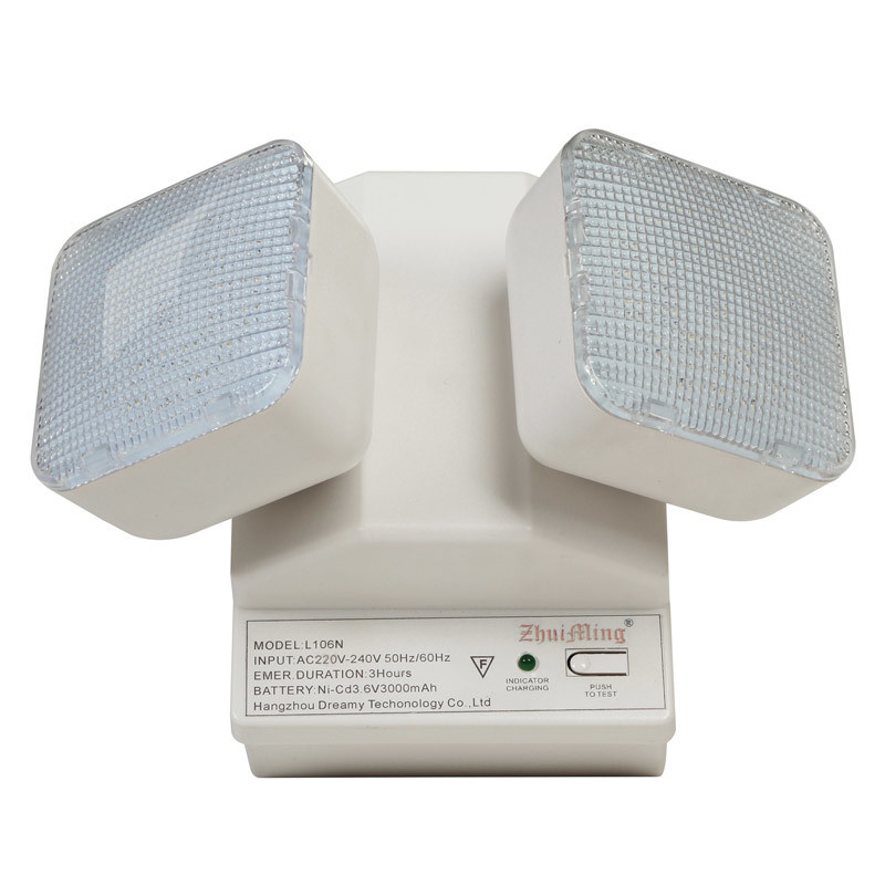 6W Twin Spot LED аварийный свет 6500K 3.6V 3.0Ah Ni-Cd батарея ПК корпус IP20